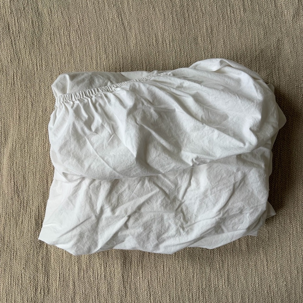 Restoration Hardware RH Baby & Child White 100% Cotton Crib Fitted Sheet